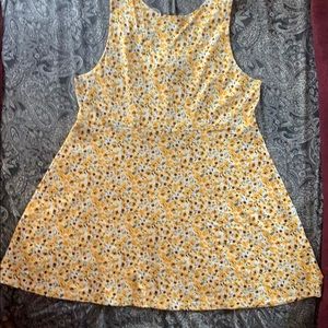 White sunflower print skater dress